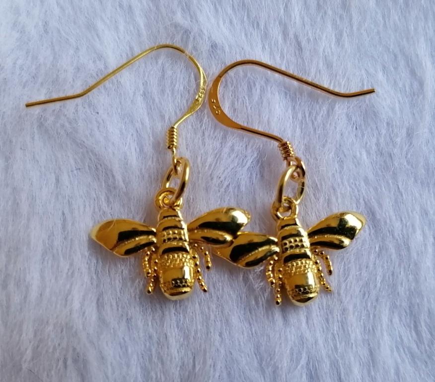 Gold Plated Sterling Silver Bees