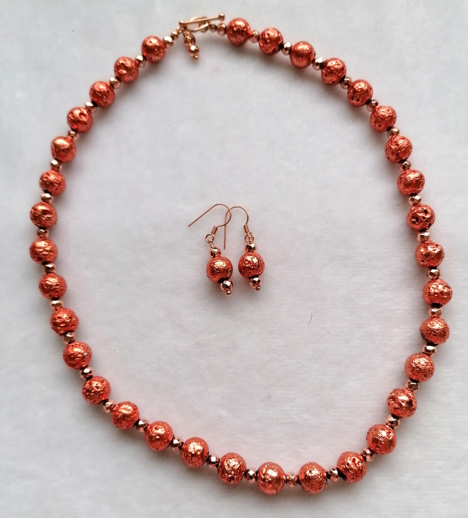 Lava Rock & Hematite - Orange