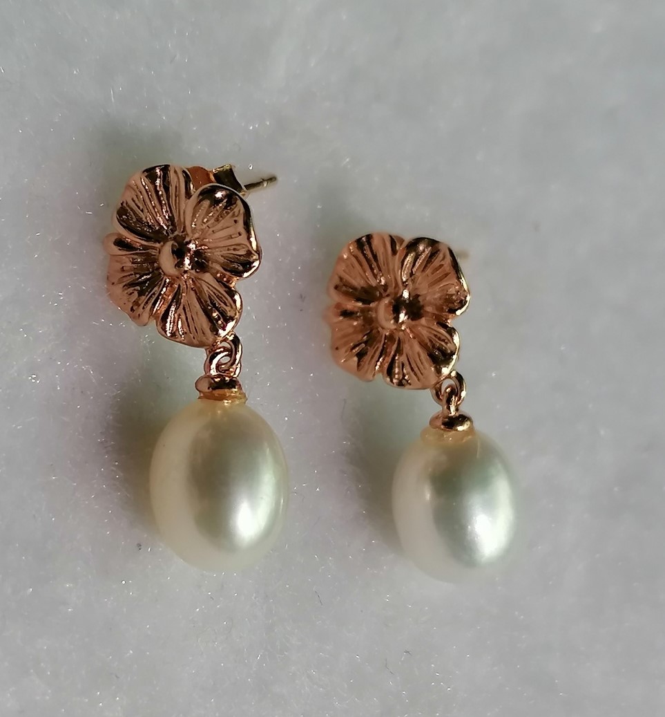 Rose Gold Plated Pearl Drops