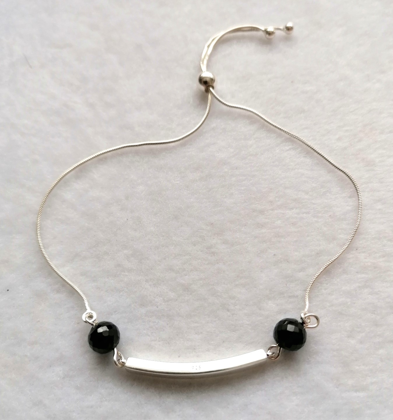 Black Agate with Sterling Silver Bar