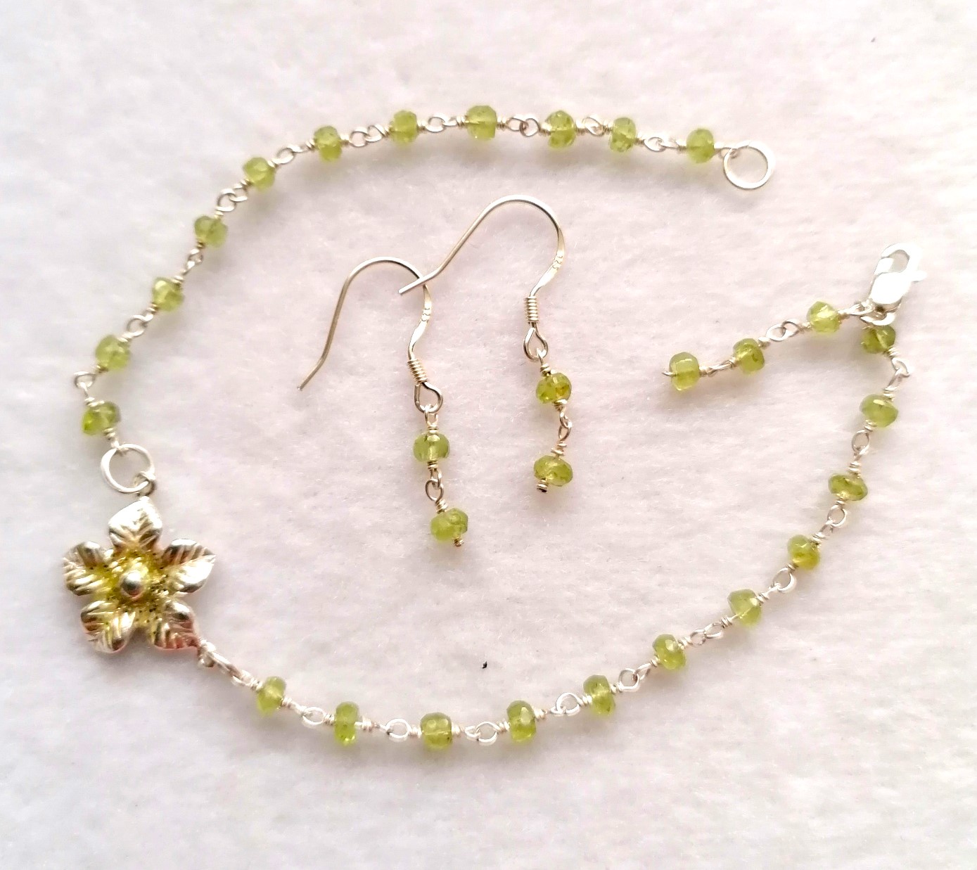 Peridot Enamelled Flower