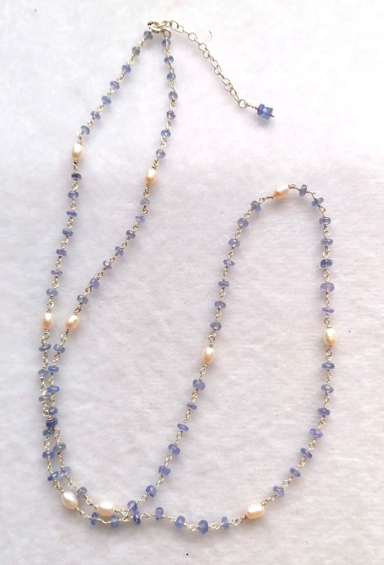 Tanzanite & Freshwater Pearl Rosary Link