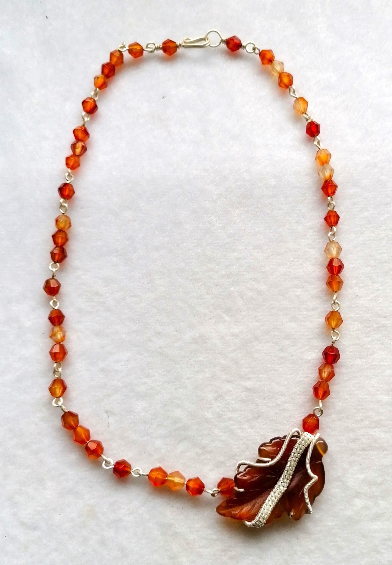 Carnelian with Leaf