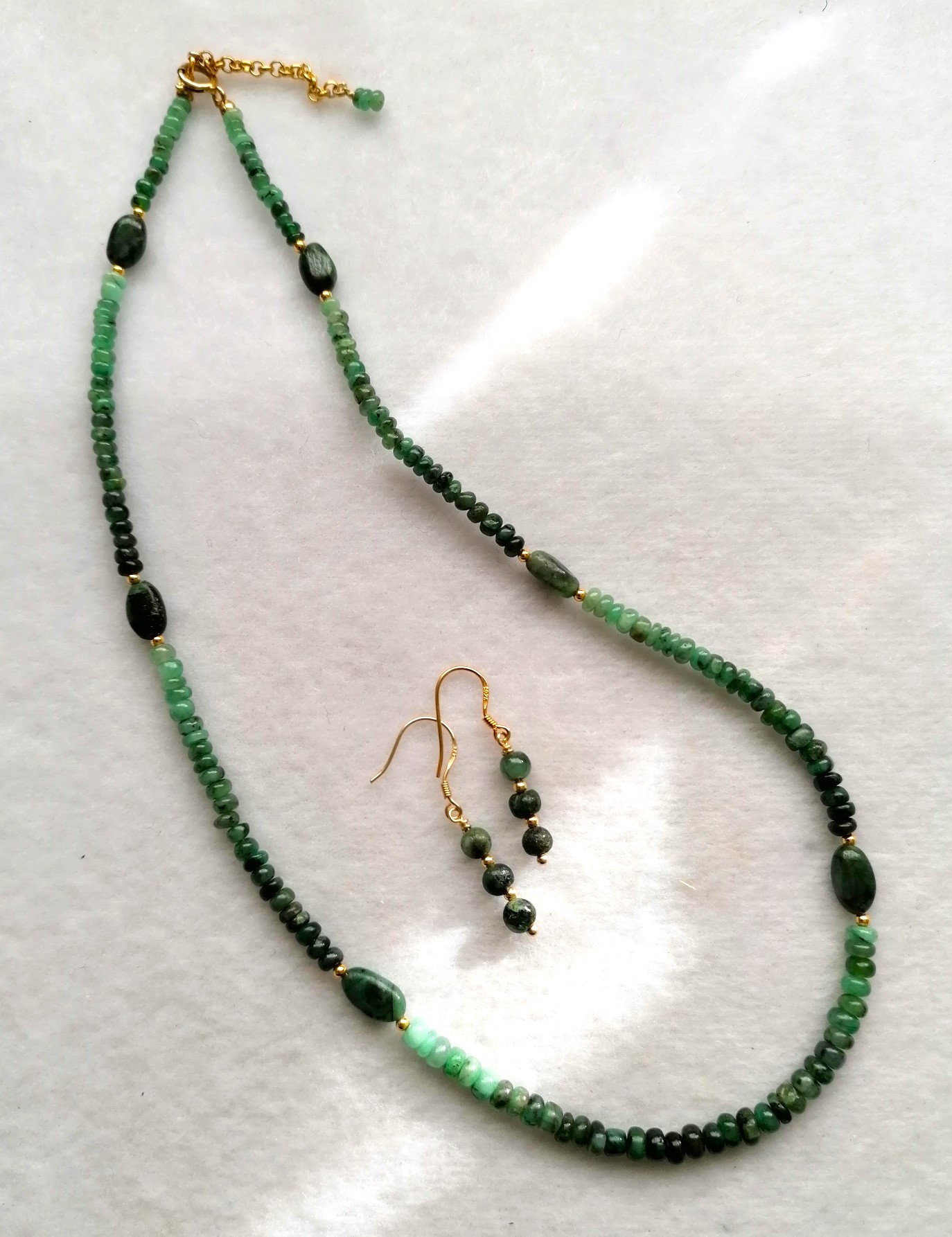 Emerald with Gold Plated Sterling Silver