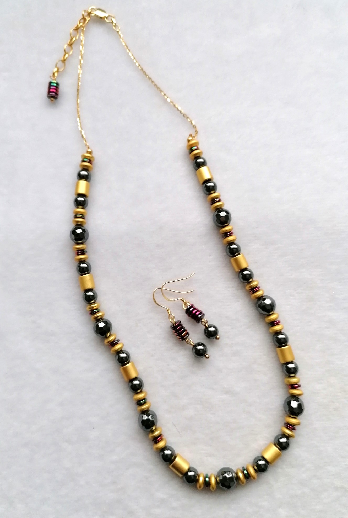 Hematite Multi-colour - Gold Plated Sterling Silver