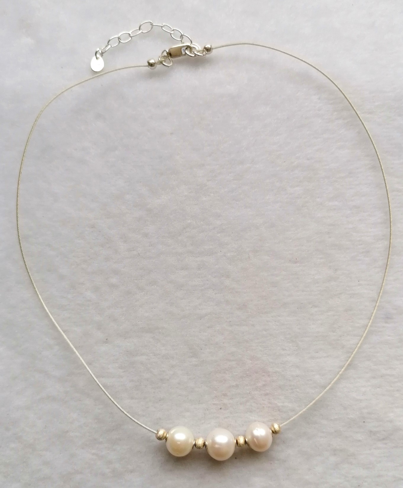 Freshwater Pearl on Silver Plated Wire