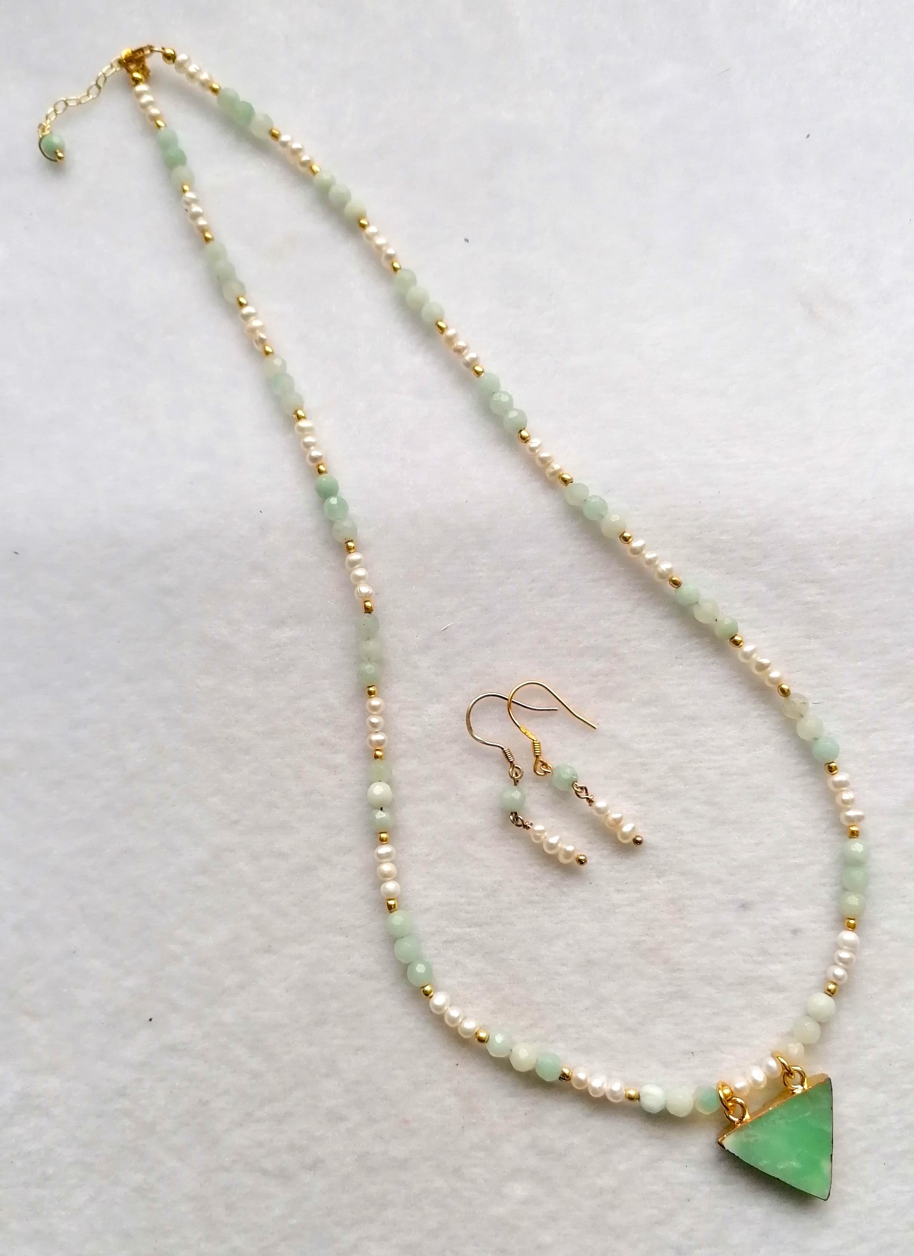 Freshwater Pearl with Amazonite