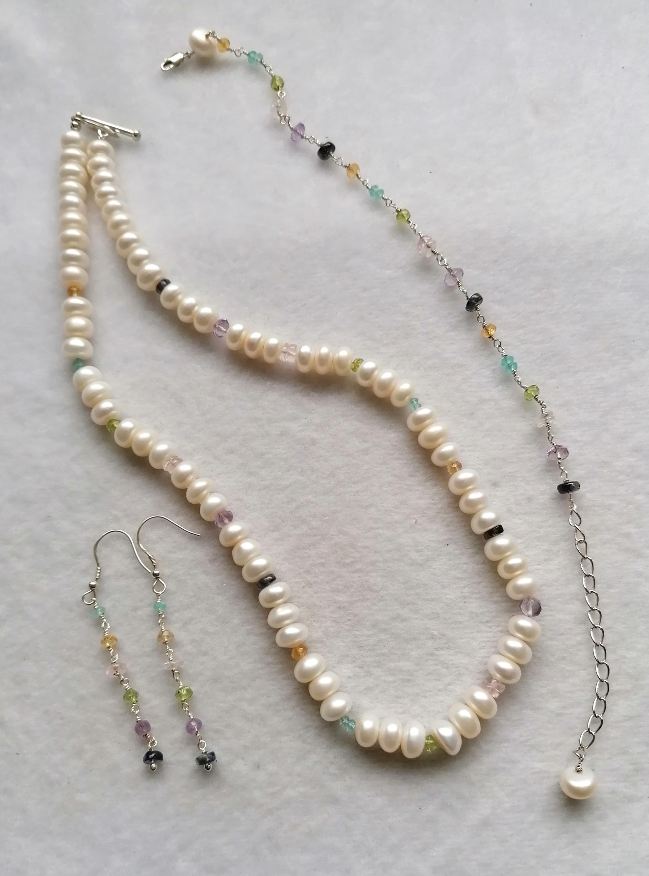 Freshwater Pearl with Multi-gemstone