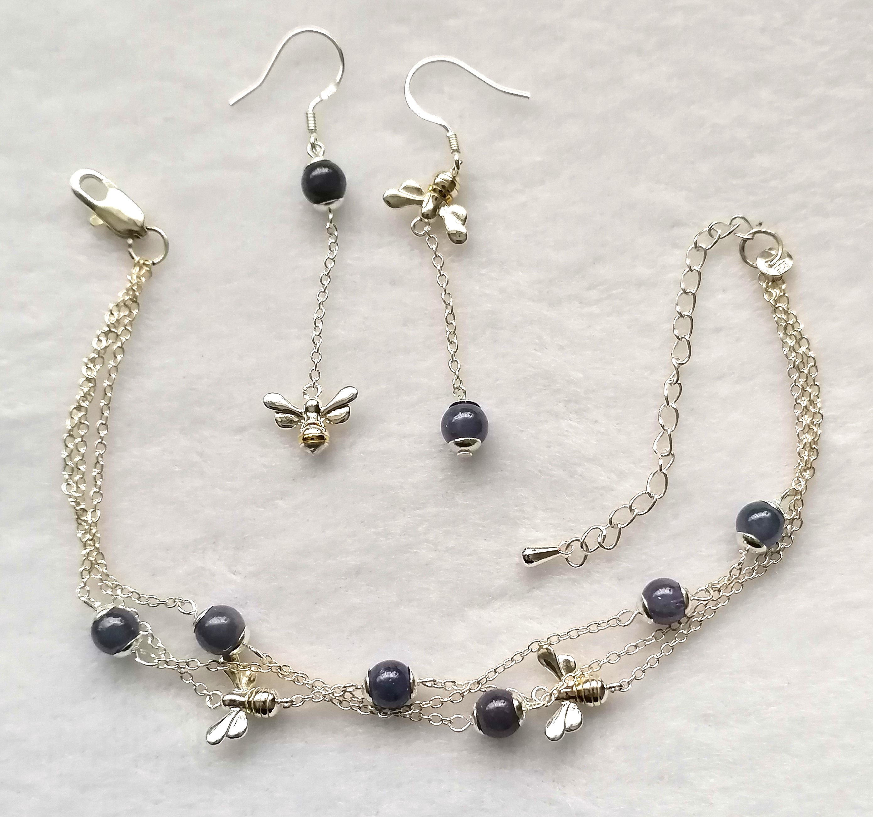 Tanzanite & Silver Bees