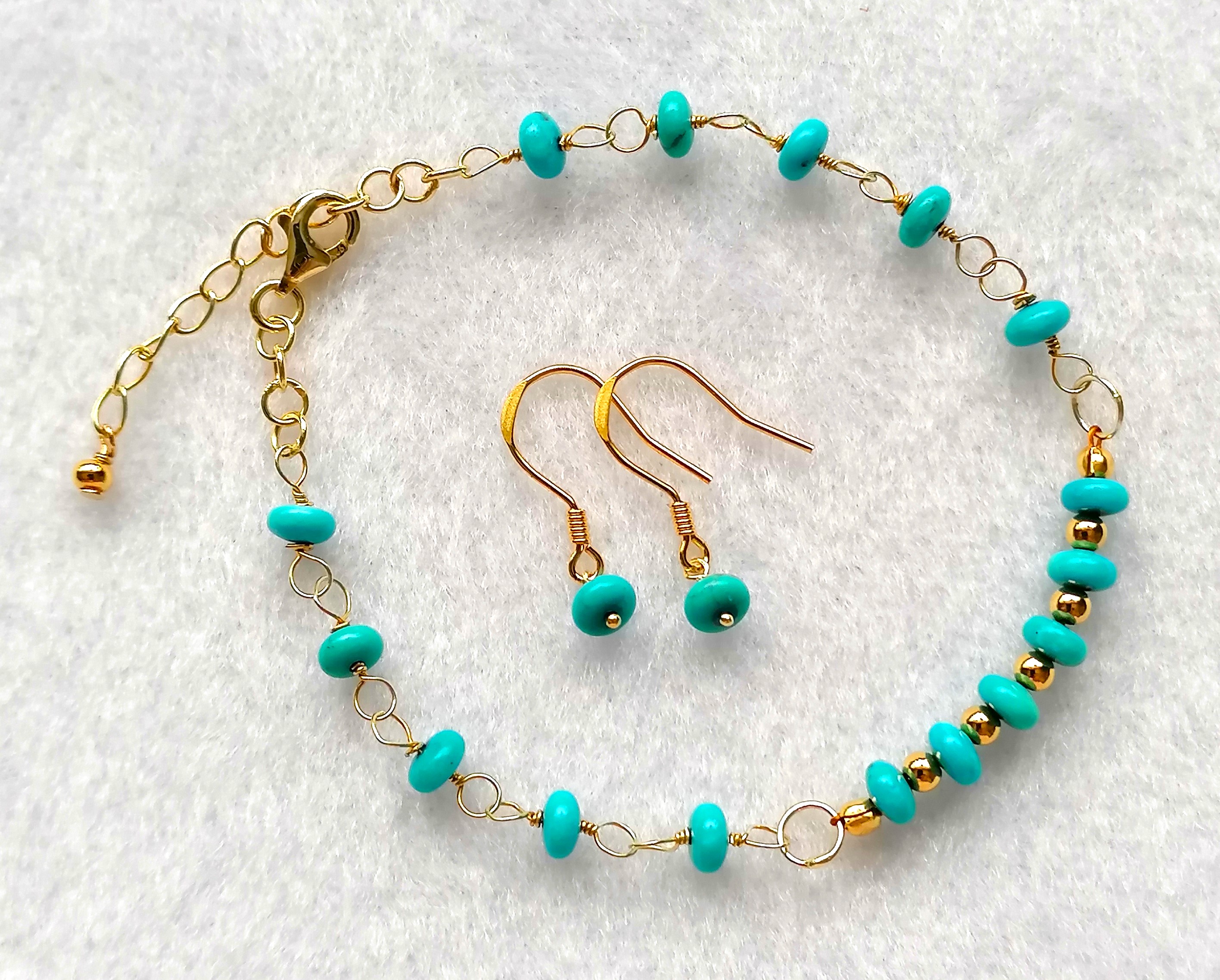 Sleeping Beauty Turquoise Gold Plated Silver