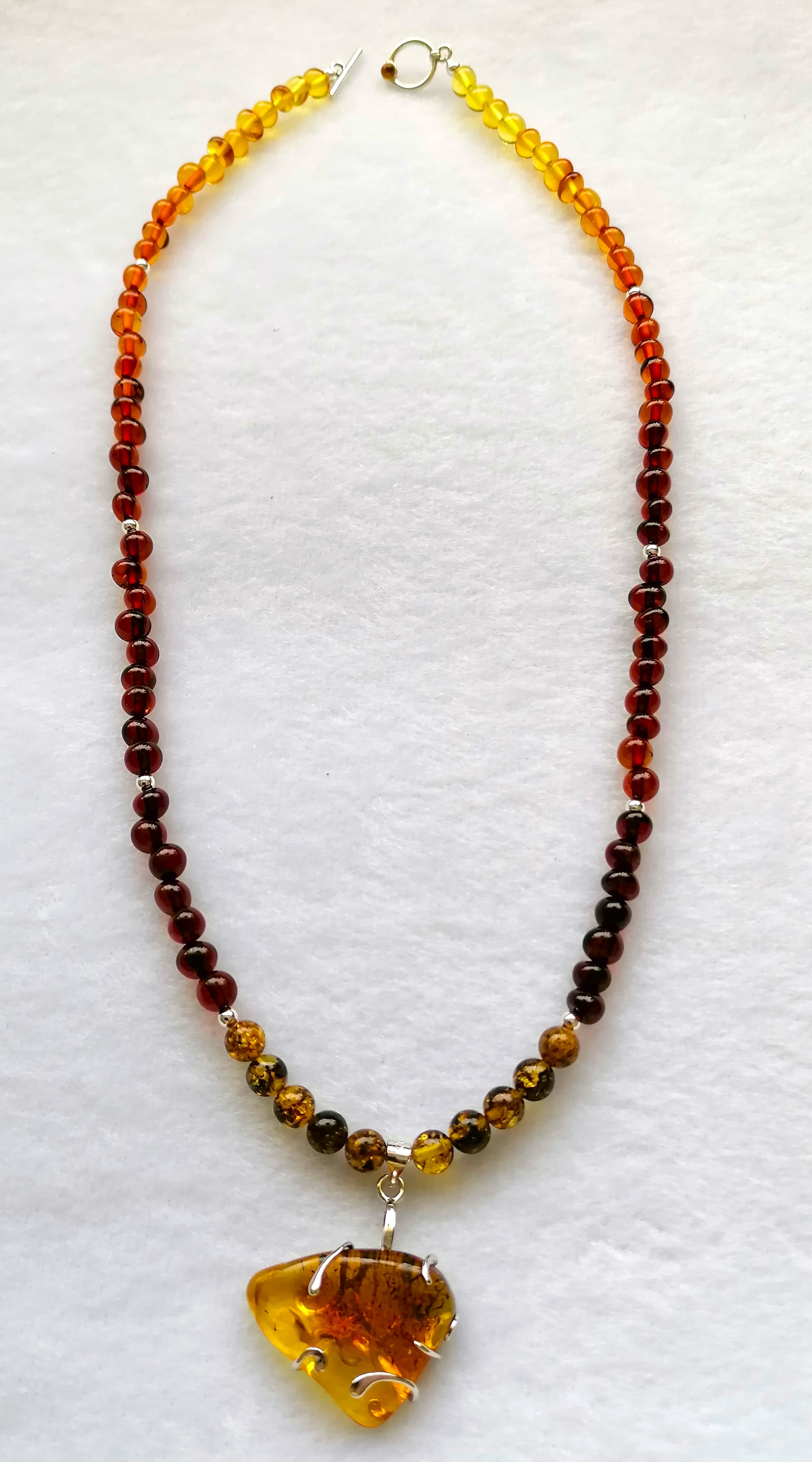 Ombre Amber with Freeform Pendant