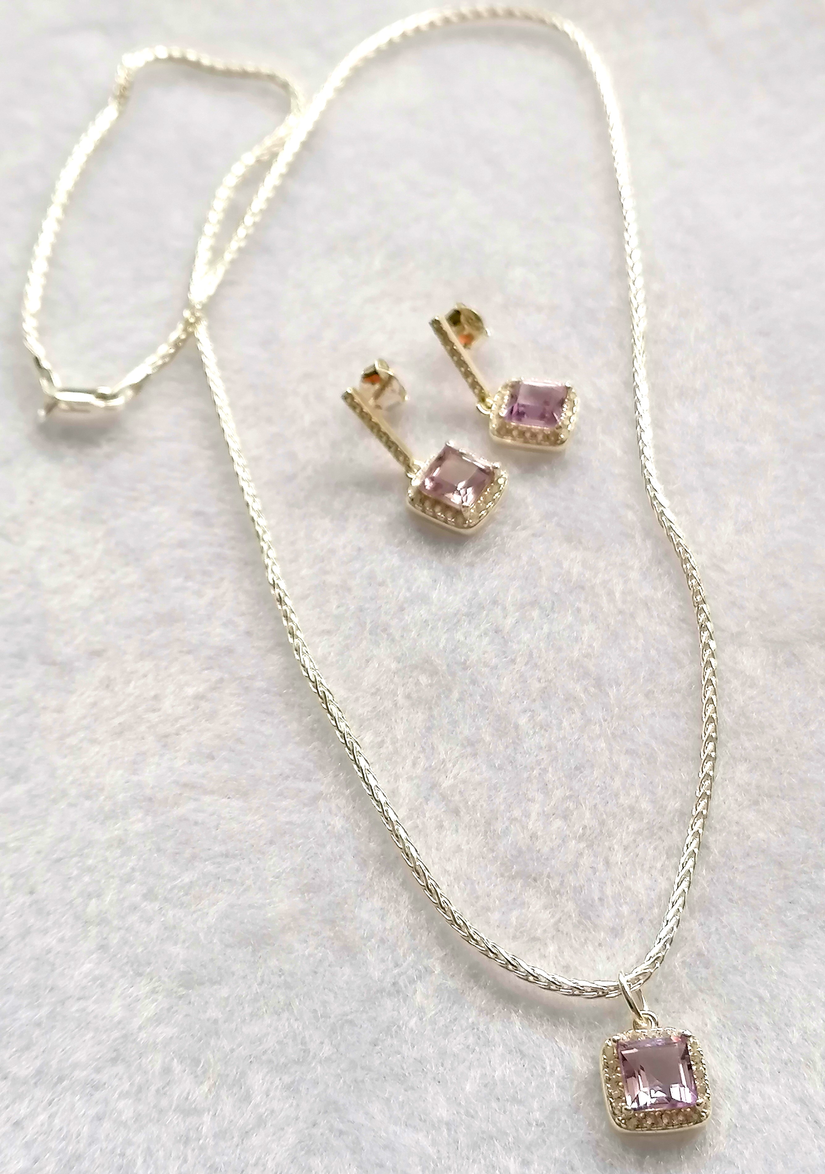 Pink Amethyst  & Topaz Set